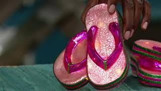Set of 2 Illuminated Mercury Glass Flip Flops by Valerie on QVC