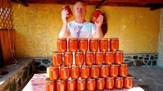 Adjika from own vegetables! The Georgian spicy sauce (no talks) | village cooking