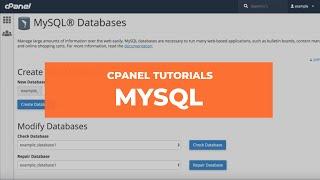 cPanel Tutorials - How to Work With MySQL Databases