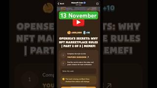 OPENSEA'S SECRETS: WHY NFT MARKETPLACE RULESI PART 2 OF 5 | MEMEFI #memefi #code #daily