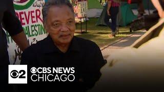 Rev. Jesse Jackson visits pro-Palestinian encampment at University of Chicago