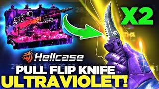 PULL X2 FLIP KNIFE ULTRAVIOLET ON HELLCASE !? HELLCASE PROMO CODE 2024 ! HELLCASE CASE OPENING !