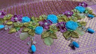 3D embroidery with brooch materials