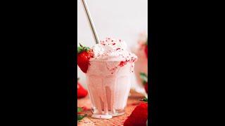 Creamy Vegan Strawberry Milkshake (4 Ingredients!) | Minimalist Baker Recipes