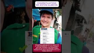 CONGRATULATIONS MR JESTONI ALARCON  #viralvideo #artis