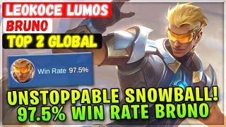 Unstoppable Snowball!! 97.5% Win Rate Bruno [ Top 2 Global Bruno ] LEOKOCE LUMOS - Mobile Legends