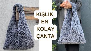 KIŞLIK EN KOLAY ÇANTADAN YAPIYORUZ  #knitting