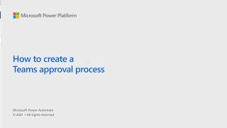 How to create a Teams approval process