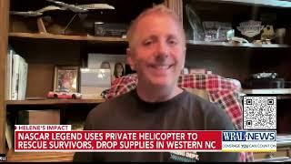 NASCAR Driver Greg Biffle  finds man in need of help while piloting helicopter over Western Carolina