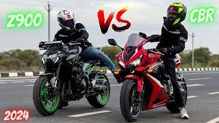 2024 Kawasaki Z900 vs Honda CBR 650R Drag Race  | 1st & 2nd Gear Challenge |