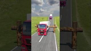 Colourful Cargo Trucks vs Logs Trap - BeamNG Drive