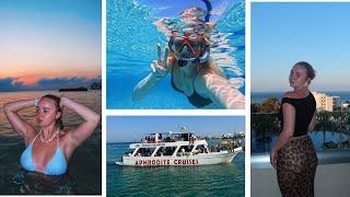 CYPRUS, PROTARAS! vlog! snorkeling, dolphins, aphrodite boat, FigTree Beach August time! 