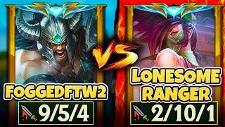 Rank 1 Tryndamere vs. 10,000,000 Mastery Akali (Ft. LoneSomeRanger in Challenger)