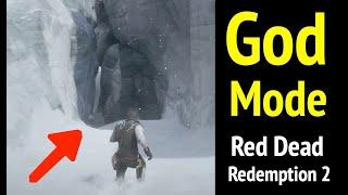 God Mode in Red Dead Redemption 2: Going Down Glacier Crevice Out of Map (RDR2)