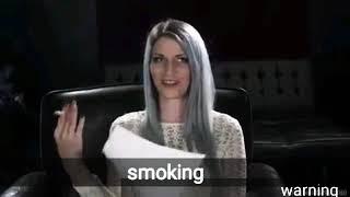 cute girl giving an interview and answering  question while smoking a Marlboro 120 | smoking fetish