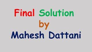 Final Solution By Mahesh Dattani (Summary)