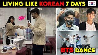 Living like a KOREAN 7 days *Challenge*| Korean Skincare| Korean Food|Korean Challenge| BTS Army