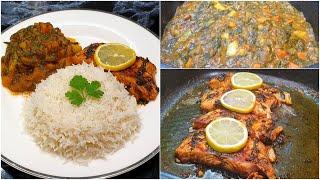 Healthy & Easy Dinner Recipe | White Rice with Spinach Stew & Salmon