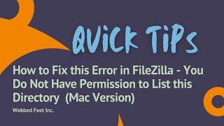 Quick Tips - How to Fix this Error in FileZilla