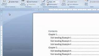 How to Add a Table of Contents in Word 2007