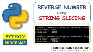 Python program to find reverse of a number using slice