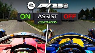 F1 25 ASSISTS VS NO ASSISTS - Which Is Faster? (Full Gameplay Comparison)