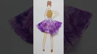 Fashion dress design tutorial art work #fashion #art #shorts #youtubeshorts  subscribe