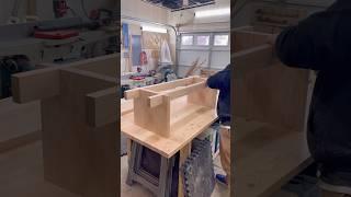 Lap joinery for this modern style bench.  #woodworking #diy