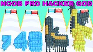 NOOB VS PRO VS HACKER VS GOD  in Crowd Number Run 3D