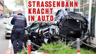 Alle Schutzengel in Mannheim im Einsatz: Autofahrer bei Unfall mit Straßenbahn nur leicht verletzt