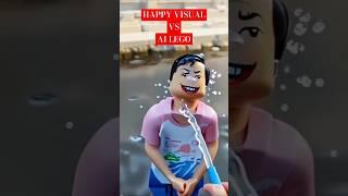 Happy Visual VS Ai Lego  Lego Real Life Comedy #lrl #lego #funny #minecraftanimation #animation #ai