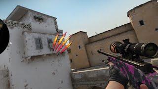 AWP Pink DDPAT MW Battle Scarred (Holo) sticker Combo gameplay