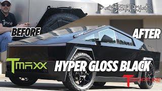 Raw - to - Blackout  the Process of installing PPF on Cybertruck - TMaxx Gloss Hyper Black PPF Wrap