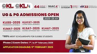 KL University Engineering Entrance Exam | KLEEE 2025 | Apply Now