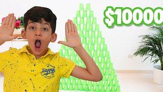 Jason does the cups challenge game for 10.000 dollars!