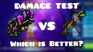 Heavy Sniper Rifle VS Portalium Rifle Quick DAMAGE COMPARISON!!! Which is Better?( Pixel Gun 3D )