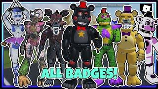 HOW TO GET ALL 34 BADGES and SECRET CHARACTERS in Fredbear's Mega Roleplay | ROBLOX