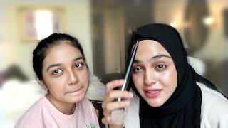 Aisyah makeup dia sebelum hantar gi kolej!