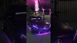 Purple Mercedes with Big Eyes Blinking Running Around . CARS in Real Life