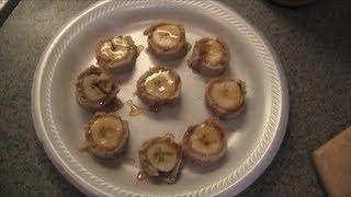 Snacks_Peanut Butter Banana Sushi Roll with Honey Drizzle