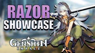 RAZOR SHOWCASE | Constellations, Talents & Gameplay | Genshin Impact CN OBT