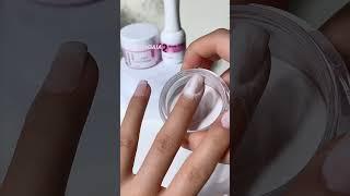 Creamy White Nude Sparkling French Tip Nails Dipping Inspo 