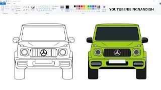 How to draw Mercedes Gwagon in Ms Paint | Car Drawing Easy. #gwagon #cardrawing #mspaint