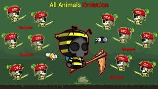 All Animals Evolution With Epic Bee Reaper And The Enemies (EvoWorld.io)