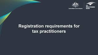 Registration requirements for tax practitioners