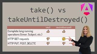 When to use take() vs takeUntilDestroyed()?