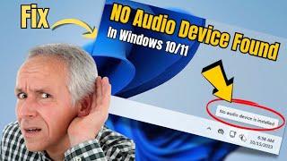 How to FIX "No Audio Device Installed or Found" in Windows 10/11 | Fix Windows 11 Audio Issue