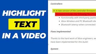 How To Highlight Text In A Video