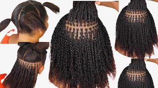 How to micro twist relaxe hair using Afro Bulk Human Hair #minitwists #microtwists #twostandtwist