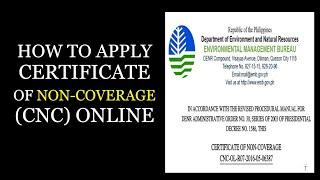 HOW TO APPLY CERTIFICATE OF NON-COVERAGE (CNC) ONLINE